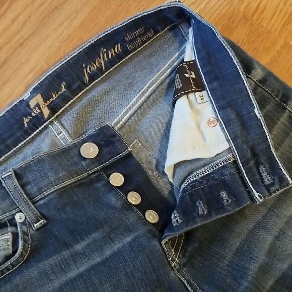 7 For All Mankind  Women’s Jeans 24 destress - Picture 3 of 11